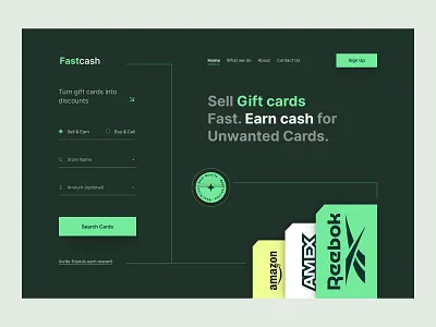 Gift Cards Hero Header bank card cashback crypto digital banking digital currency finance fintech header hero homepage invest landing mobile banking money ui ux web web design website website design