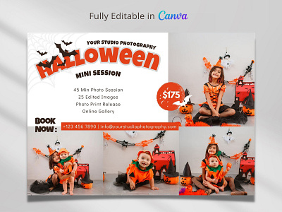 Halloween Mini Session canva template halloween mini session mini session