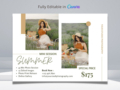 Summer Mini Session canva template mini session summer mini session