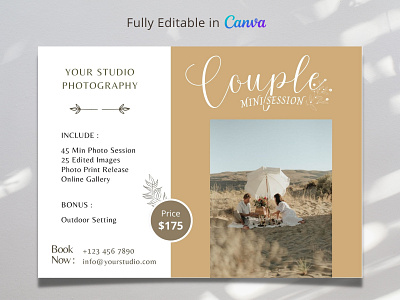 Couple Mini Session canva template couple mini session mini session