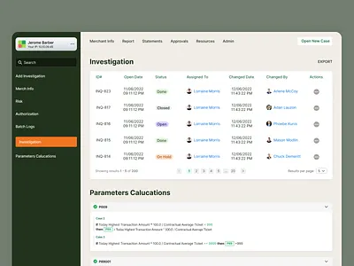 CRM Data Table business design interface table ui website
