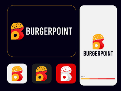 BurgerPoint Logo Design animation b bakery logo brand identity branding burger logo creative logo fast food food food app food company logo hamburger icon logo logo design minimalist modern logo restaurant shop symbol