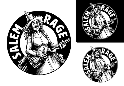 Salem Rage - concept vintage logo concept handdrawn illustration logo music oldschool retro salem scratchboard vintage witch woodcut