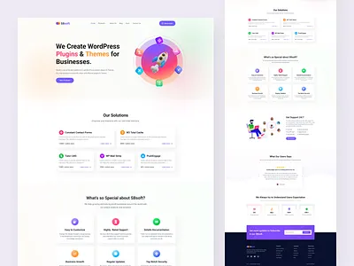 Plugin SaaS Development Company Landing Page colorful ui design agency design company digital agency home page landing page landing page design plugin design product design saas product sass ui design ui ux design web design web development web ui design website website design website template wordpress pluging
