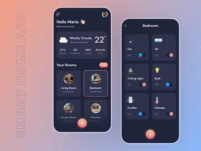 Smart Home App app design home app home automation home automation app iot iot app iot app development mobile app mobile app design smart home smart home app smart home automation ui design uiux uiuxdesign