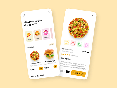 Foodie Crush - A Delicious Food App Design Project 21design app design food app design illustration mobile app design ui uiux design