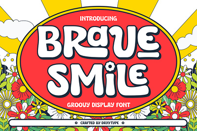 Brave Smile - Groovy Retro Typeface branding colorful cute design displayfont fashion font groovy retro typeface vintage