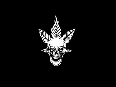 Hemp skull cannabis graphic design halloween hemp illustration logo mj procreate skull vintage weed