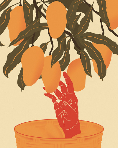 Mango design fruit illustration mango vintage