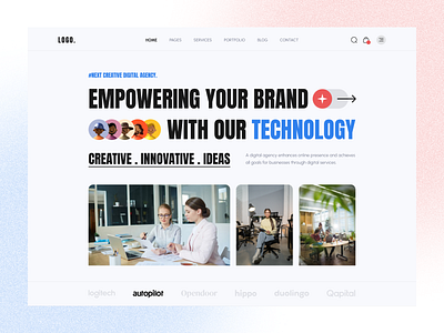 Digital Agency Header (WIP) agency agency web creative design digital agency header landing page minimal ui ui design ux design web agency web header web template