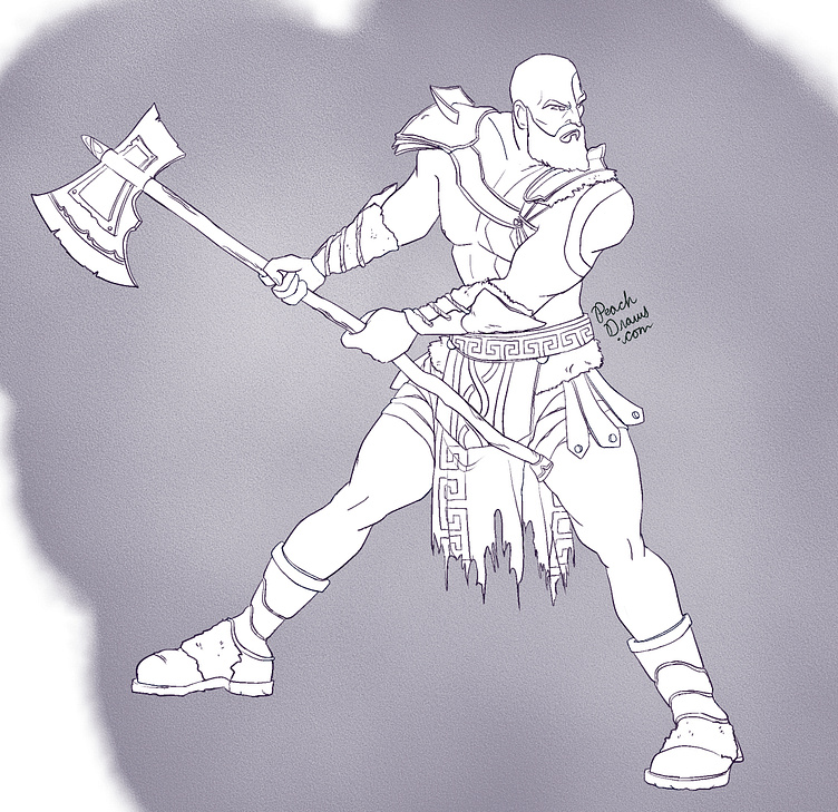 Mobile game concept art: Kratos — God of War by Peach on Dribbble