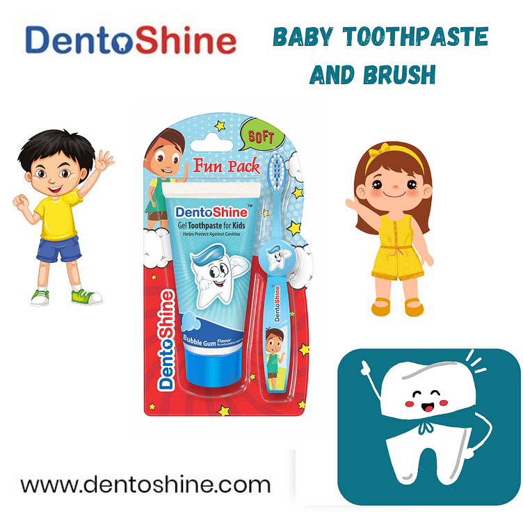 Baby Toothpaste And Brush Dento Shine by Dento Shine on Dribbble
