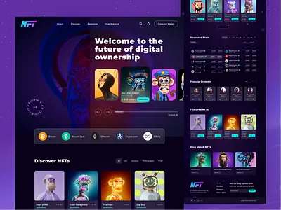 NFTs 2023 branding design trend digital product landin landing page design logo marketplace nft nft marketplace nfts ui ux web design website