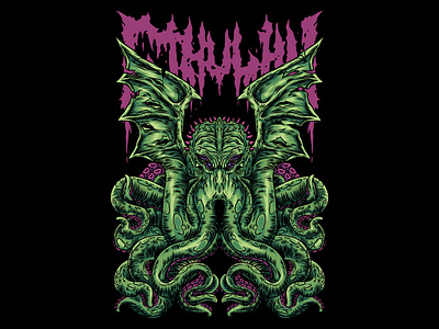Cthulhu Creature Illustration background