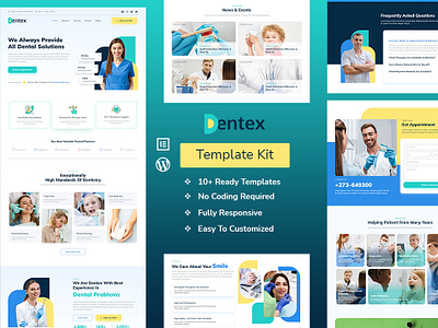 Dentex - Dental Health Solution amazing design branding case study clinic dental health dentist dentist care dentist website design design idea doctors graphic design health care hospital ui unique design ux vector website website design