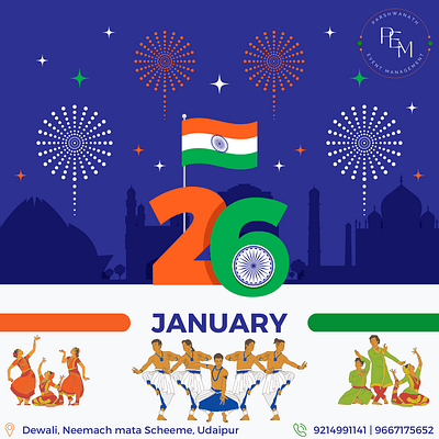 Republic day post branding design graphic design india republic day social media post