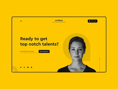 archipins waiting list concept app application architect architects architectural candidates clean job job board landing landing page launch map notification ui ui design ux ux design waiting list web app