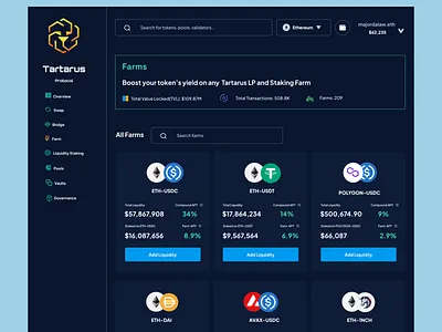 Tartarus Protocol: Staking Farm blockchain crypto defi design ui