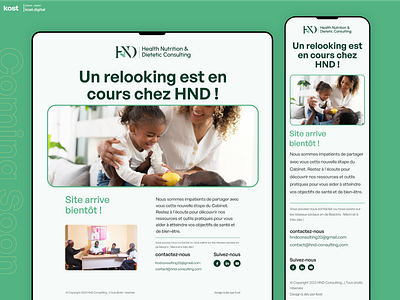 Coming Soon - HND Consulting relooking du site web coming soon consulting e commerce kost digital landing page nutrition site e commerce site web