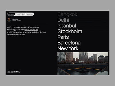 CitiConcept - Website Concept blog city concept design maps minimalist portfolio ui ux web design website