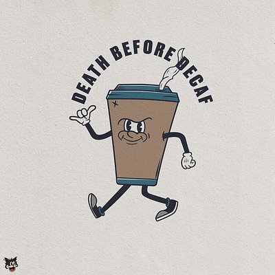 Coffee folk cartoon coffee illustration logo vector