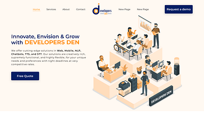 Developers Den | Ui Design design territorial home page ui ui design uiux web design