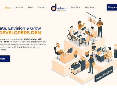 Developers Den | Ui Design design territorial home page ui ui design uiux web design