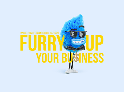 Fluffy Businessman 3d business businessman cartoon character character design creative design fluffy free fur illustration mascot png