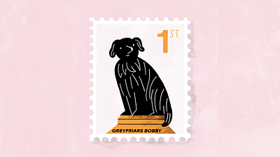 Stamps from Edinburgh. 2/7 Greyfriars Bobby statue. 2d 2d animation adobe animal animation dog doggo edinburgh frame by frame greyfriars bobby illustration art illustrator photoshop scotland toon boom harmony toonboom