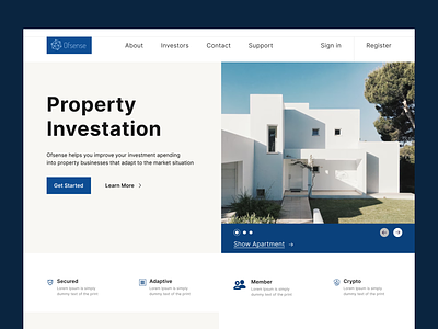 Property Investation Landing Page design real estate landing page ui ux website