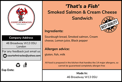 Sandwich Packaging Labels