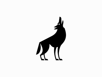 Howling Wolf Logo animal app branding character coyote design emblem geometric icon identity illustration logo mark mascot pack symbol vector wild wolf zoo