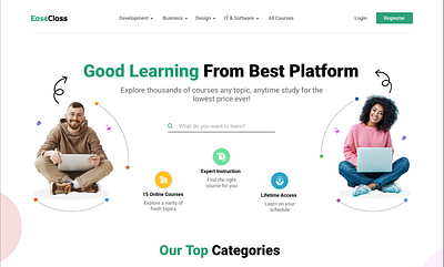 EaseClass - Learning Management System branding design ui ux