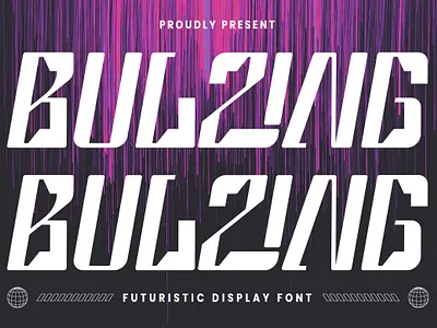 Bulzing - Futuristic typeface branding design displayfont fashion font futuristic typeface