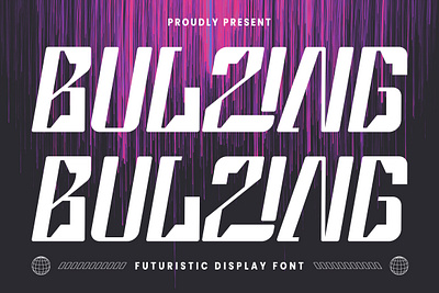 Bulzing - Futuristic typeface branding design displayfont fashion font futuristic typeface