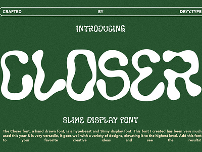 Closer - Slime Display Font branding design displayfont fashion fashion font font graffiti font retro slime font typeface y2k font