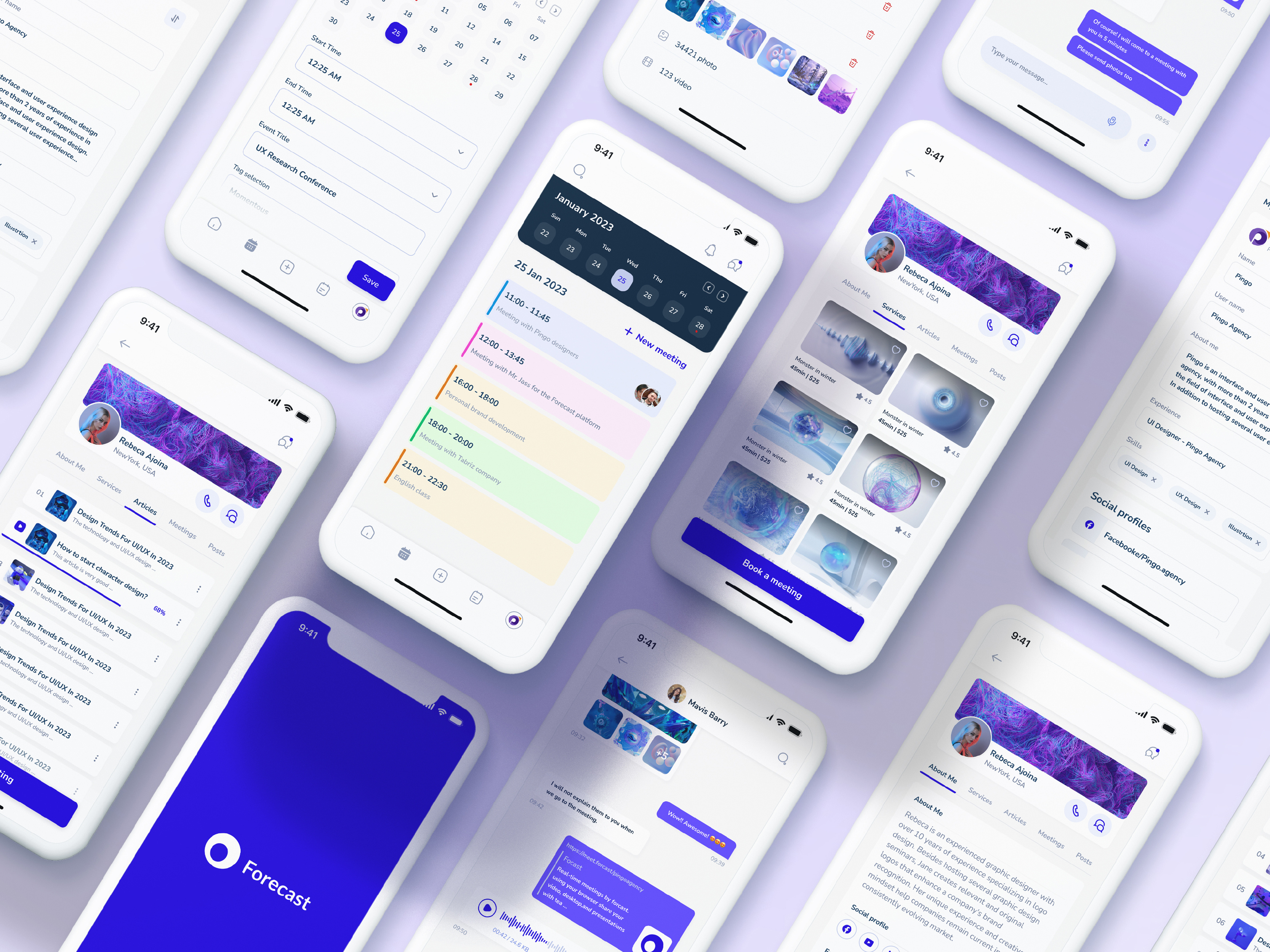 Forcast app design about us app app bar app design article calendar chat message minimal design mobile app bar mobile design nav bar posts profile profile setting service settings shadow social media ui