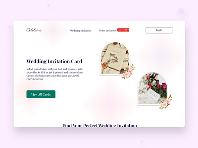 Clean Celebrare Website Redesign cleanui design figma minimal redesign ui uidesign webdesign websiteredesign weddinginvitation