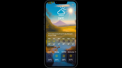 weather app app art branding design illustration mobile app ui uiux ux vector weather app