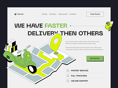 Delivery Service Website bato bato web agency batowebagency concept delivery design landing landing page service ui uiux user experience user interface ux web web design web page webdesign website