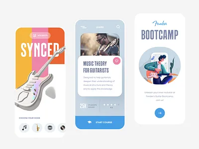 Smart Guitar Mobile App app clean design flat illustration mobile ui ux