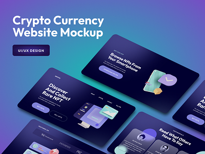 Crypto Currency Website Mockup 3d app branding crypto design graphic design illustration logo typography ui ux vector webdesign