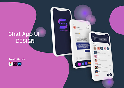 Chat App Ui Design app chat app design graphic design illustration typography ui ux