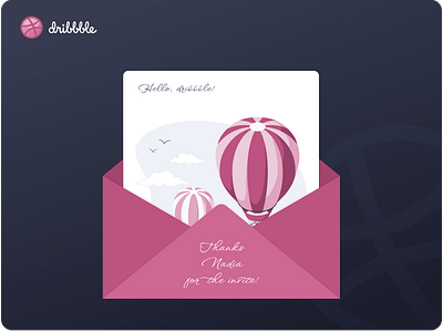Hello, dribbble! design graphic design hello dribbble illustration invitation invite ui vector