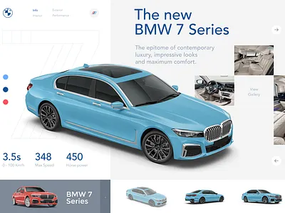 BMW 7 Series - promo page adv auto bmw car design figma interface landing page promo promotion ui website