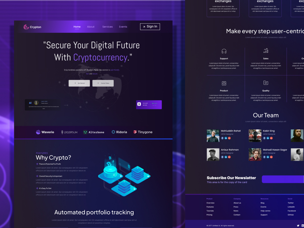 Crypto Currency Landing Page by Mohiuddin Rahat on Dribbble
