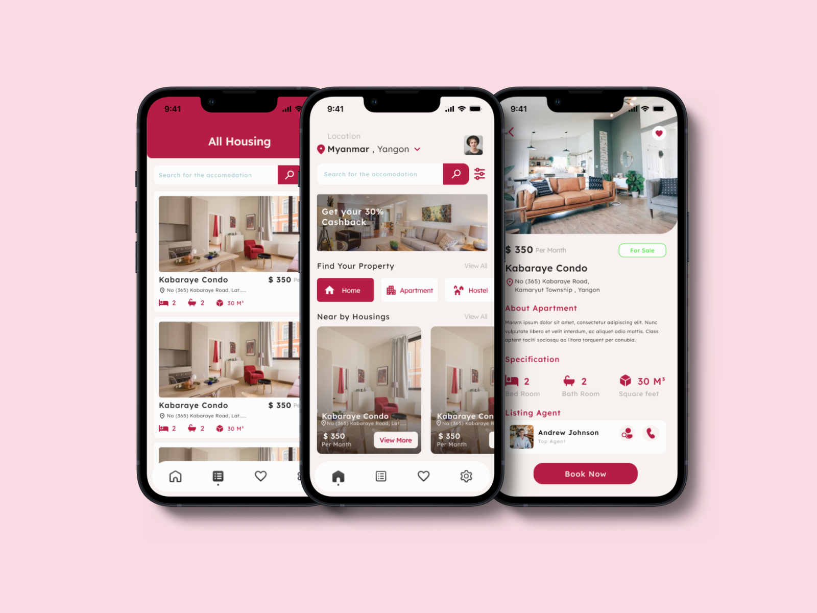 Real Estate Mobile UI by Nay Aung Lynn on Dribbble