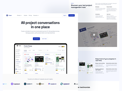 Project management Landing page design ui ux ui design uidesign ux