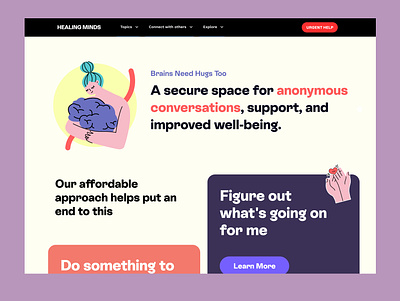 Healing Minds Therapy Landing Page amwell betterhelp betterlyf brightside cerebral counseling counselling heart it out hopequre manastha online therapy psychiatrist talkspace therapist thriveworks ui ux web design website design yourdost