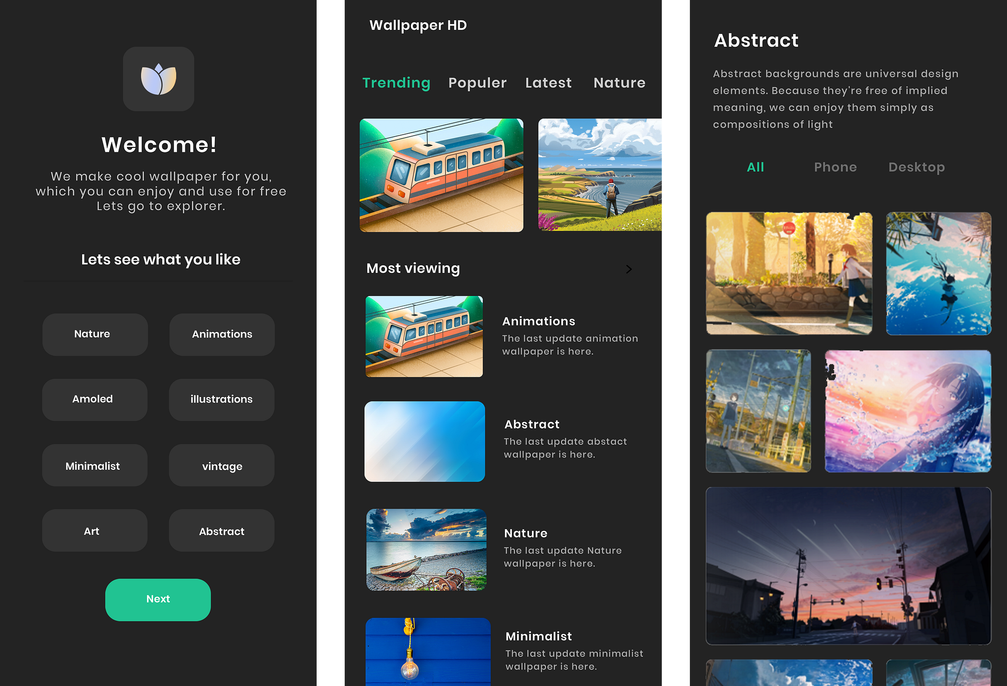 Wallpaper app design by Hamad Qureshi on Dribbble